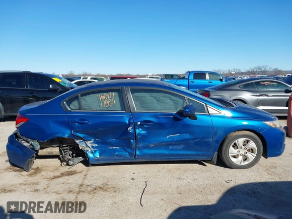 2014 Honda Civic Sedan LX with VIN 2HGFB2F57EH529579, listed as a IAAI auction lot 41732190 with 95,176 mi miles. Bid and sale history available at carsss.com. Image 13.