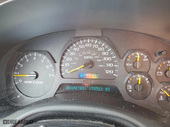 2002 Chevrolet TrailBlazer LTZ with VIN 1GNDT13S722477356, listed as a Copart auction lot 52518075 with 155,521 mi miles and Salvage Title. Bid and sale history available at carsss.com. Image 9.