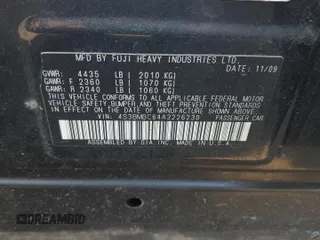 2010 Subaru Legacy Premium All-Weather Anniversary с VIN 4S3BMBC64A3226230, выставлен на аукционе Copart как лот 63325395 с пробегом Не указан миль и Списание • Salvage title. История ставок и продаж доступна на DreamBid. Изображение 12.