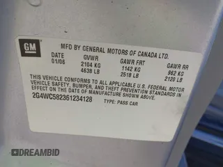 2006 Buick LaCrosse CX with VIN 2G4WC582361234128, listed as a IAAI auction lot 42050821 with 167,484 mi miles. Bid and sale history available at carsss.com. Image 9.