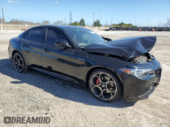 2022 Alfa Romeo Giulia Veloce with VIN ZARFAMBN2N7665252, listed as a Copart auction lot 49545425 with 31,935 mi miles and Non Repairable. Bid and sale history available at carsss.com. Image 4.