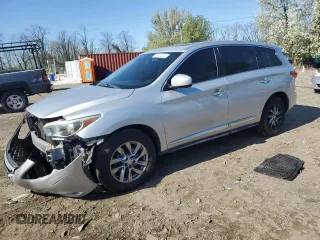 2013 Infiniti JX35 with VIN 5N1AL0MM3DC324326, listed as a Copart auction lot 52241375 with 139,880 mi miles and Salvage Title. Bid and sale history available at carsss.com. Image 1.