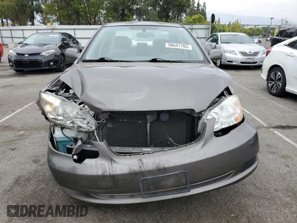 2005 Toyota Corolla CE with VIN 1NXBR32EX5Z403620, listed as a Copart auction lot 58641705 with 38,270 mi miles and Salvage title. Bid and sale history available at DreamBid. Image 5.
