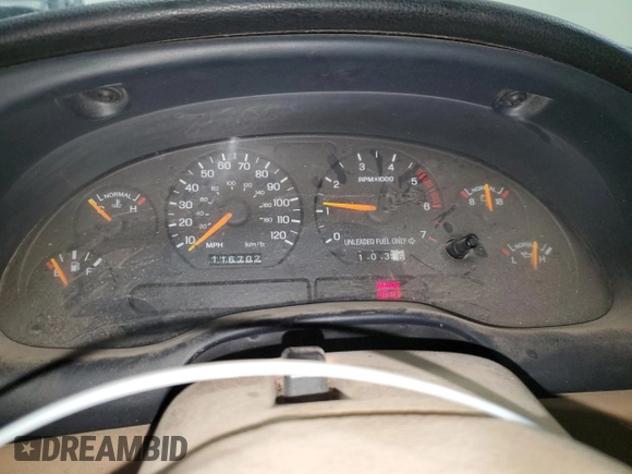 1996 Ford Mustang with VIN 1FALP4045TF168100, listed as a Copart auction lot 60464845 with 116,702 mi miles and Salvage title. Bid and sale history available at DreamBid. Image 9.