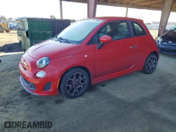 2015 FIAT 500 Turbo with VIN 3C3CFFHH4FT690327, listed as a Copart auction lot 46177695 with 47,815 mi miles and Clean Title. Bid and sale history available at carsss.com. Image 1.