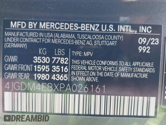 2023 Mercedes-Benz EQS 580 z VIN 4JGDM4EBXPA026161, wystawiony jako IAAI lot #41424484 z przebiegiem Nie podano mil oraz . Historia ofert i sprzedaży dostępna na DreamBid. Obrazek 9.