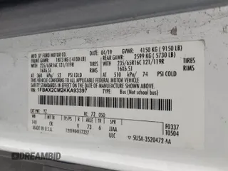 2019 Ford Transit Passenger XL with VIN 1FBAX2CM2KKA93397, listed as a Copart auction lot 88697525 with 221,573 mi miles and Salvage Title. Bid and sale history available at carsss.com. Image 13.