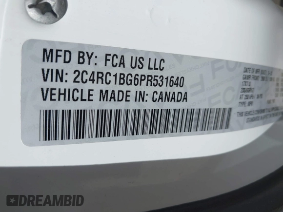 2023 Chrysler Pacifica Touring L with VIN 2C4RC1BG6PR531640, listed as a IAAI auction lot 42251680 with 31,638 mi miles and . Bid and sale history available at DreamBid. Image 9.