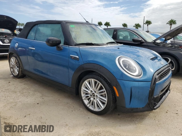 2022 MINI Convertible Cooper S z VIN WMW43DL03N3N64966, wystawiony jako Copart lot #74749364 z przebiegiem Nie podano mil oraz Nie do naprawy • Non repairable. Historia ofert i sprzedaży dostępna na DreamBid. Obrazek 4.