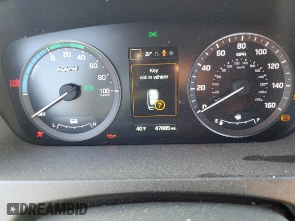 2016 Hyundai Sonata Hybrid SE with VIN KMHE24L17GA037672, listed as a Copart auction lot 38761553 with 47,885 mi miles. Bid and sale history available at carsss.com. Image 9.