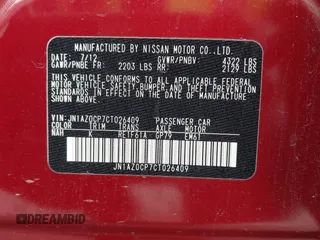 2012 Nissan LEAF SL with VIN JN1AZ0CP7CT026409, listed as a IAAI auction lot 42127666 with 55,306 mi miles and . Bid and sale history available at DreamBid. Image 9.