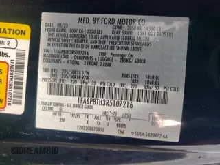 2024 Ford Mustang EcoBoost with VIN 1FA6P8TH3R5107216, listed as a Copart auction lot 43334045 with 31,659 mi miles and Salvage Title. Bid and sale history available at DreamBid. Image 14.
