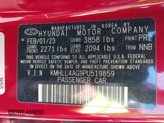 2023 Hyundai Elantra SE с VIN KMHLL4AG9PU519859, выставлен на аукционе IAAI как лот 42323341 с пробегом 47 466 миль миль и . История ставок и продаж доступна на DreamBid. Изображение 9.