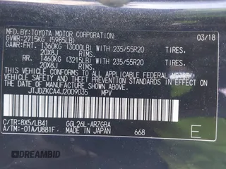 2018 Lexus RX 350L Premium with VIN JTJDZKCA4J2009035, listed as a IAAI auction lot 42636998 with 108,555 mi miles and . Bid and sale history available at DreamBid. Image 9.