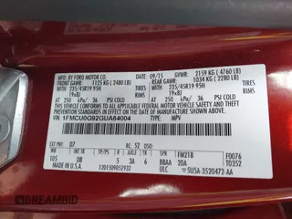2016 Ford Escape SE with VIN 1FMCU0G92GUA84004, listed as a IAAI auction lot 41752767 with 117,458 mi miles. Bid and sale history available at carsss.com. Image 9.