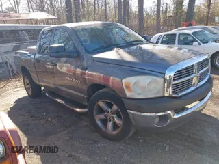 2007 Dodge Ram 1500 SLT with VIN 1D7HA18297S199632, listed as a IAAI auction lot 41832181 with 204,327 mi miles. Bid and sale history available at carsss.com. Image 1.