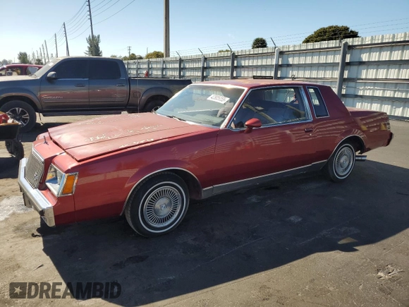 1983 Buick Regal with VIN 1G4AM47A1DH963801, listed as a Copart auction lot 42805055 with 163,296 mi miles and Salvage Title. Bid and sale history available at DreamBid. Image 1.