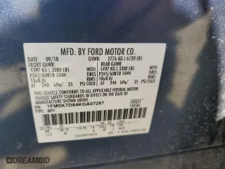 2019 Ford Explorer XLT with VIN 1FM5K7D84KGA07287, listed as a Copart auction lot 46360195 with 88,491 mi miles and Salvage Title. Bid and sale history available at carsss.com. Image 16.