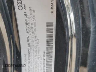 2015 Audi A5 Premium with VIN WAUCFAFR1FA033094, listed as a Copart auction lot 52738125 with 82,312 mi miles and Salvage Title. Bid and sale history available at carsss.com. Image 12.