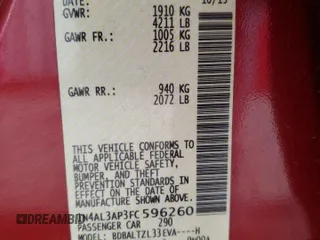 2015 Nissan Altima 2.5 with VIN 1N4AL3AP3FC596260, listed as a Copart auction lot 58784575 with Not provided miles and Salvage title. Bid and sale history available at DreamBid. Image 12.