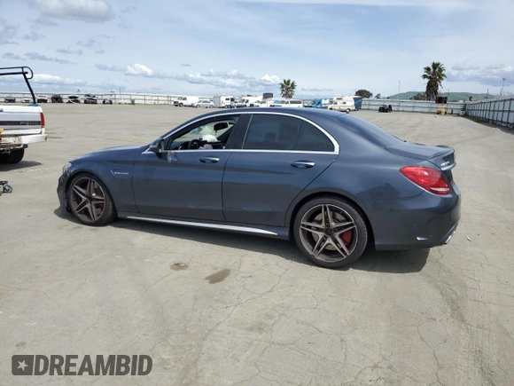 2016 Mercedes-Benz C 63 S AMG with VIN 55SWF8HBXGU104566, listed as a Copart auction lot 51460175 with 57,051 mi miles and Salvage title. Bid and sale history available at DreamBid. Image 2.