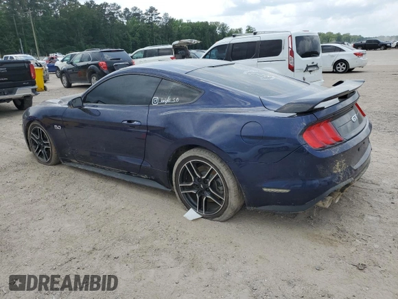 2018 Ford Mustang GT with VIN 1FA6P8CF9J5127828, listed as a Copart auction lot 53874405 with 76,996 mi miles and Salvage title. Bid and sale history available at DreamBid. Image 2.