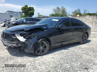 2024 Honda Accord EX-L with VIN 1HGCY2F65RA029872, listed as a Copart auction lot 58474785 with 7,041 mi miles and Salvage title. Bid and sale history available at DreamBid. Image 1.