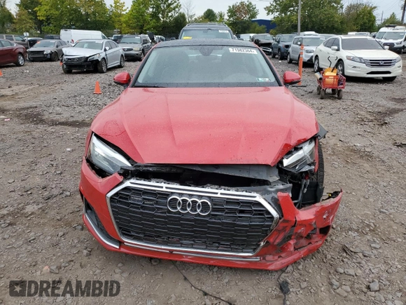 2022 Audi A5 Sportback Premium with VIN WAUABCF51NA011980, listed as a Copart auction lot 71982364 with 8,077 mi miles and Salvage Title. Bid and sale history available at carsss.com. Image 5.