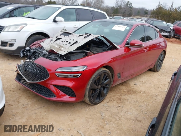 2023 Genesis G70 3.3T with VIN KMTG54TE7PU115245, listed as a IAAI auction lot 41420913 with 28,383 mi miles. Bid and sale history available at carsss.com. Image 2.