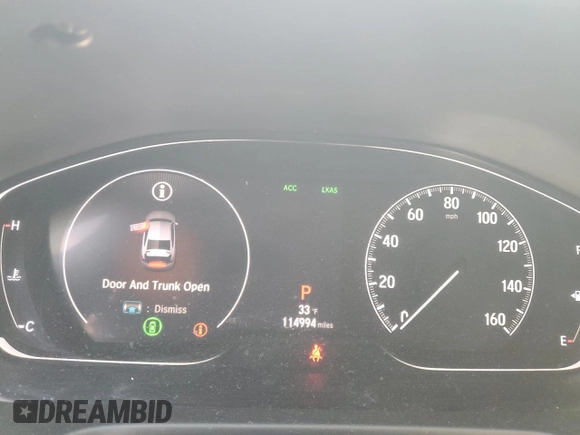 2020 Honda Accord EX-L with VIN 1HGCV2F56LA009928, listed as a Copart auction lot 87656485 with 114,994 mi miles and Salvage title. Bid and sale history available at DreamBid. Image 9.