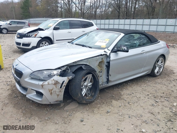 2013 BMW 6 Series 640i with VIN WBALW7C52DDX58705, listed as a IAAI auction lot 41848280 with 91,243 mi miles. Bid and sale history available at carsss.com. Image 6.