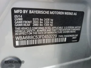 2015 BMW 6 Series 640i xDrive z VIN WBA6B8C53FD453229, wystawiony jako Copart lot #60371214 z przebiegiem 116 624 mil mil oraz Szkoda całkowita • Salvage title. Historia ofert i sprzedaży dostępna na DreamBid. Obrazek 13.