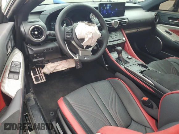 2023 Lexus RC F with VIN JTHDP5BC9P5008837, listed as a Copart auction lot 63483635 with 5,908 mi miles and Salvage title. Bid and sale history available at DreamBid. Image 8.