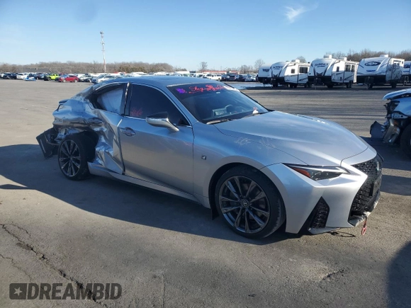 2023 Lexus IS with VIN JTHGZ1E29P5030517, listed as a Copart auction lot 45531435 with 36,301 mi miles and Salvage Title. Bid and sale history available at carsss.com. Image 4.