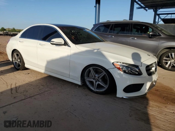 2017 Mercedes-Benz C 300 with VIN 55SWF4JB6HU223073, listed as a Copart auction lot 62393865 with 95,400 mi miles and Salvage title. Bid and sale history available at DreamBid. Image 4.