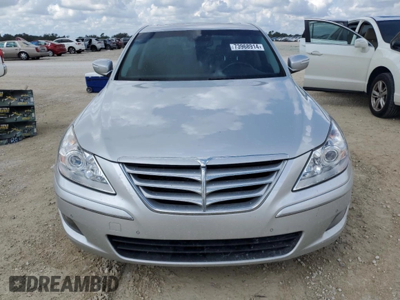 2009 Hyundai Genesis with VIN KMHGC46E79U043624, listed as a Copart auction lot 73968914 with 0 mi miles and Salvage Title. Bid and sale history available at carsss.com. Image 5.