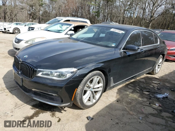 2017 BMW 7 Series 750i with VIN WBA7F0C54HGM21367, listed as a Copart auction lot 40801593 with 74,477 mi miles. Bid and sale history available at carsss.com. Image 1.