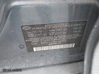 2017 Hyundai Sonata 2.4L with VIN 5NPE24AF6HH497550, listed as a IAAI auction lot 41707185 with 135,797 mi miles. Bid and sale history available at carsss.com. Image 9.