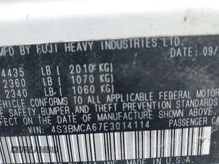 2014 Subaru Legacy 2.5i with VIN 4S3BMCA67E3014114, listed as a IAAI auction lot 42810677 with 141,552 mi miles and . Bid and sale history available at DreamBid. Image 9.