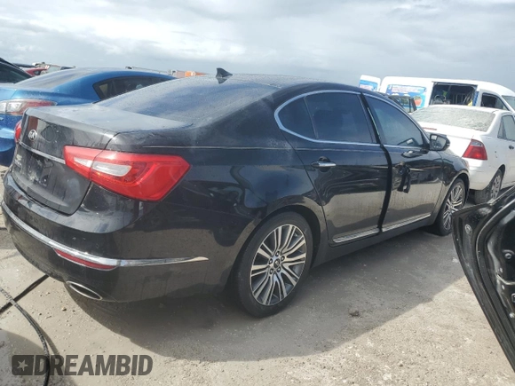 2015 Kia Cadenza Premium with VIN KNALN4D71F5181499, listed as a Copart auction lot 76159924 with 59,659 mi miles and Salvage Title. Bid and sale history available at carsss.com. Image 3.