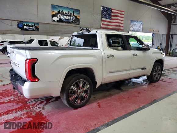2023 Toyota Tundra Capstone Hybrid with VIN 5TFVC5DB9PX030251, listed as a Copart auction lot 55017275 with 24,192 mi miles and Salvage title. Bid and sale history available at DreamBid. Image 3.