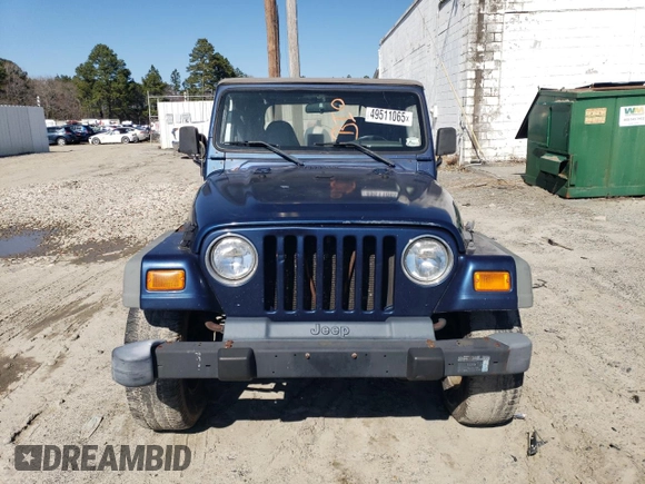 2002 Jeep Wrangler X with VIN 1J4FA39S82P735388, listed as a Copart auction lot 49511065 with 213,957 mi miles and Clean Title. Bid and sale history available at carsss.com. Image 5.