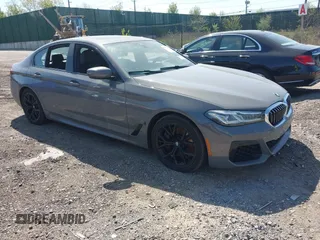 2021 BMW 5 Series 540i xDrive with VIN WBA73BJ03MWX30307, listed as a IAAI auction lot 41891615 with 27,374 mi miles and . Bid and sale history available at DreamBid. Image 1.