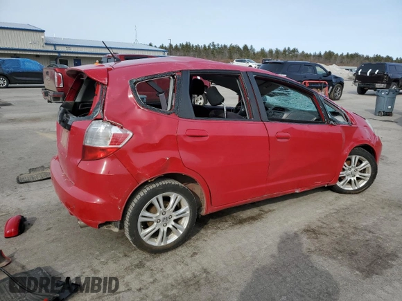 2010 Honda Fit Sport with VIN JHMGE8H47AS002256, listed as a Copart auction lot 48681625 with 0 mi miles and Salvage Title. Bid and sale history available at carsss.com. Image 3.