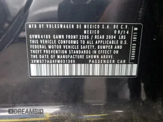 2015 Volkswagen GTI S с VIN 3VW5T7AU4FM031360, выставлен на аукционе Copart как лот 61109915 с пробегом 190 341 миль миль и Списание • Salvage title. История ставок и продаж доступна на DreamBid. Изображение 12.
