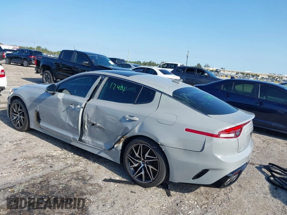 2023 Kia Stinger GT-Line with VIN KNAE35LD3P6136247, listed as a IAAI auction lot 41969093 with 27,905 mi miles. Bid and sale history available at carsss.com. Image 3.