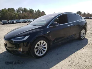 2017 Tesla Model X 90D with VIN 5YJXCBE23HF057270, listed as a Copart auction lot 51056605 with 45,541 mi miles and Salvage Title. Bid and sale history available at DreamBid. Image 1.