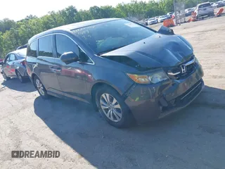2014 Honda Odyssey EX-L z VIN 5FNRL5H68EB017707, wystawiony jako IAAI lot #42288737 z przebiegiem 206 946 mil mil oraz . Historia ofert i sprzedaży dostępna na DreamBid. Obrazek 1.
