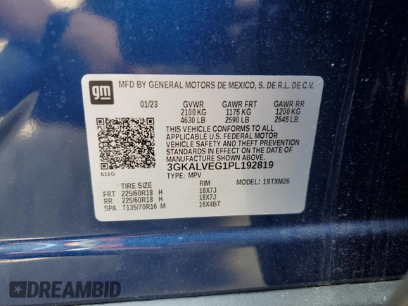 2023 GMC Terrain SLT z VIN 3GKALVEG1PL192819, wystawiony jako Copart lot #67937304 z przebiegiem 10 676 mil mil oraz Szkoda całkowita • Salvage title. Historia ofert i sprzedaży dostępna na DreamBid. Obrazek 13.