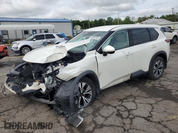 2021 Nissan Rogue SV z VIN 5N1AT3BBXMC836653, wystawiony jako Copart lot #57087435 z przebiegiem 98 514 mil mil oraz Szkoda całkowita • Salvage title. Historia ofert i sprzedaży dostępna na DreamBid. Obrazek 1.